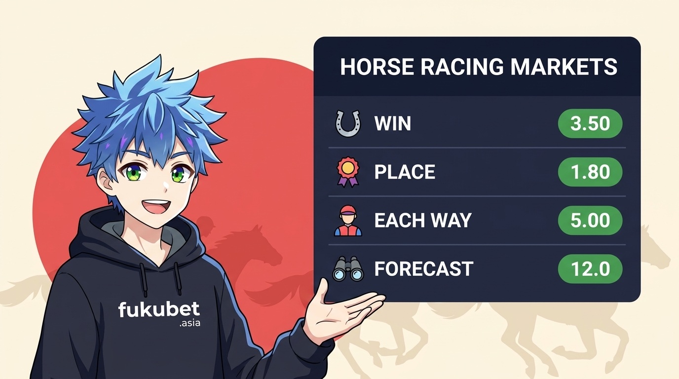 海外ブックメーカーの競馬マーケット(ウィン・プレイス・イーチウェイ・フォーキャスト)を整理したボード
