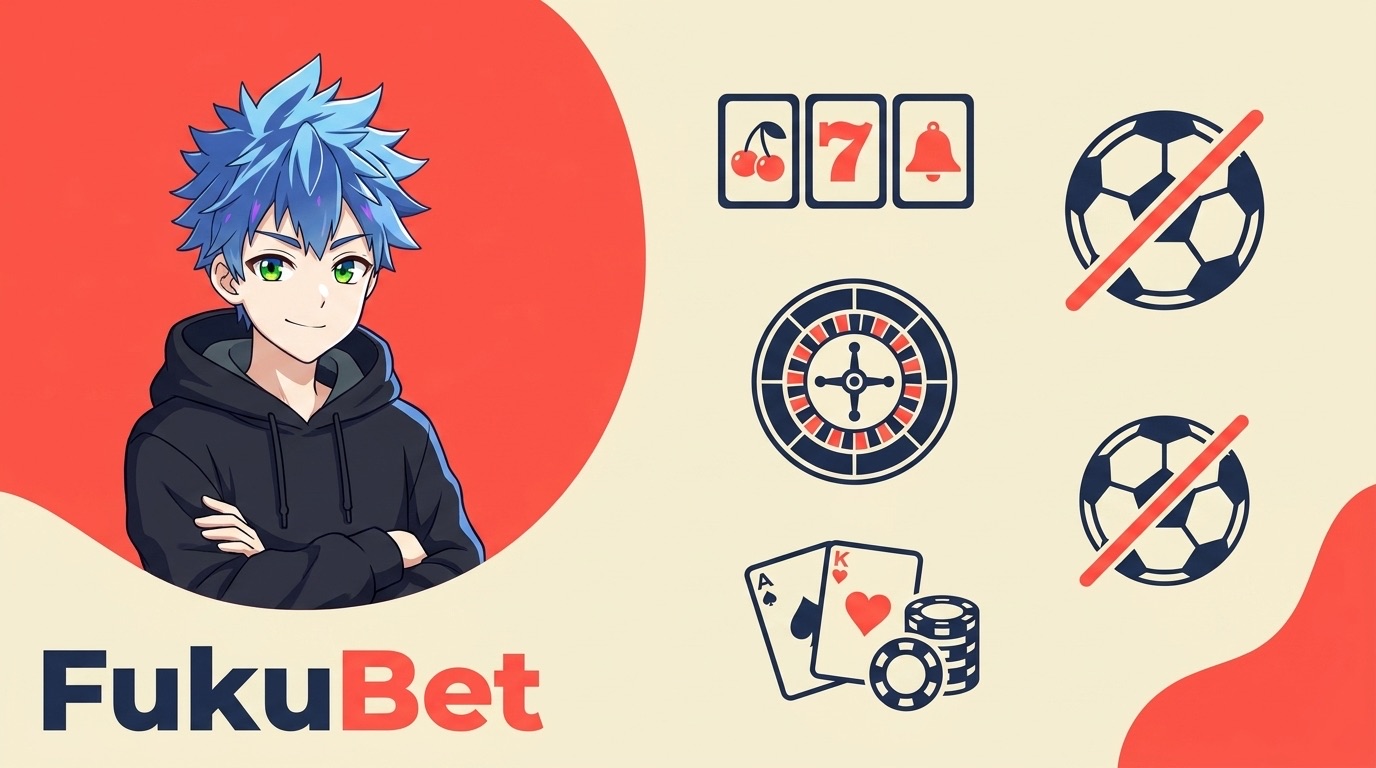 フクベットによるTedbetのレビュー。スロット・ルーレット・カードゲームのアイコンが並ぶ、カジノ専業ブランドの紹介ビジュアル