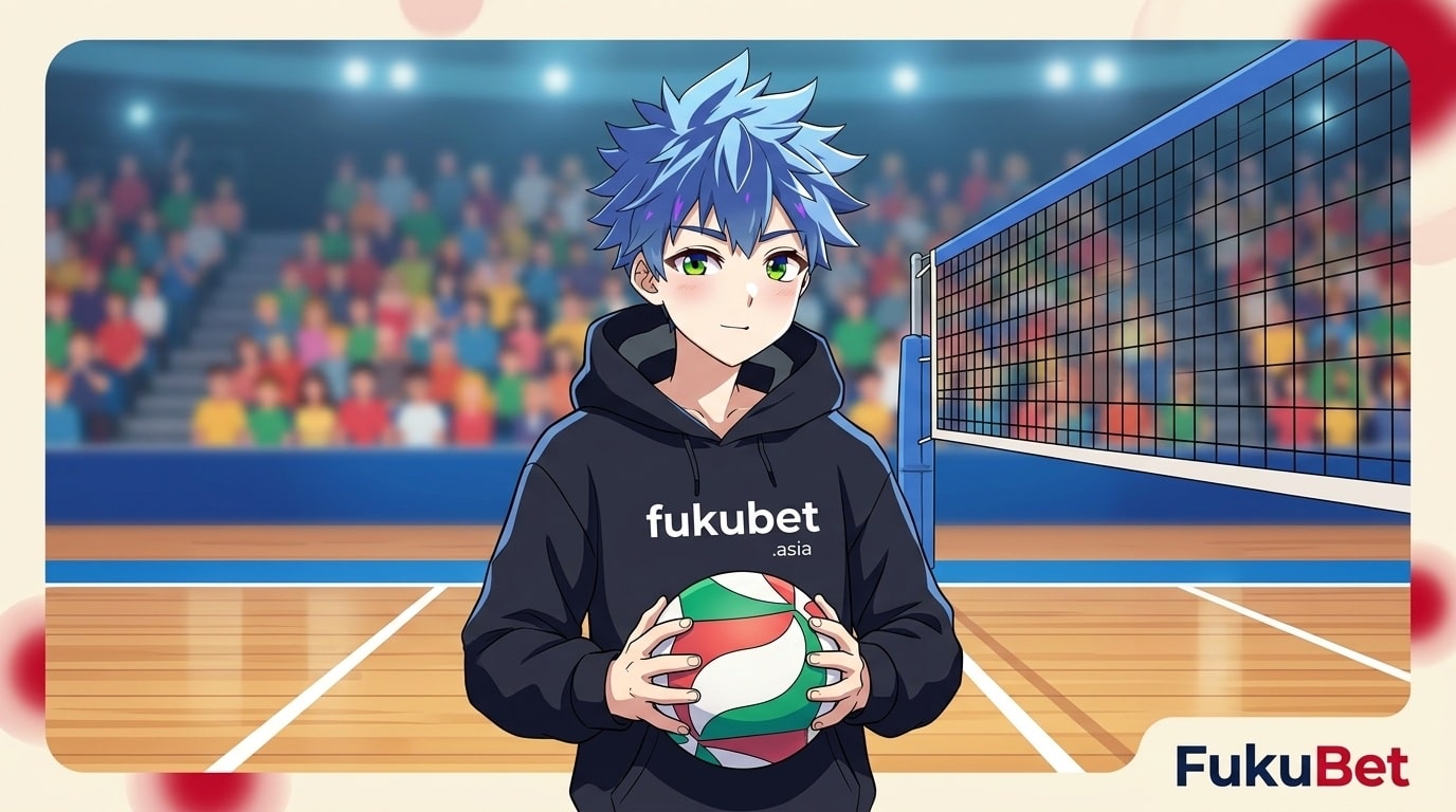 バレーボールの試合をブックメーカーで予想するフクちゃん