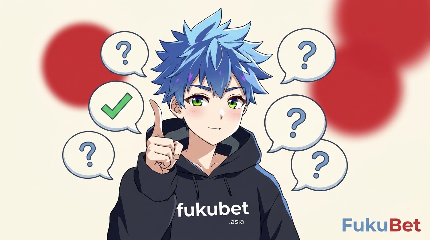 ブックメーカーのよくある質問にフクちゃんが答えるイメージ