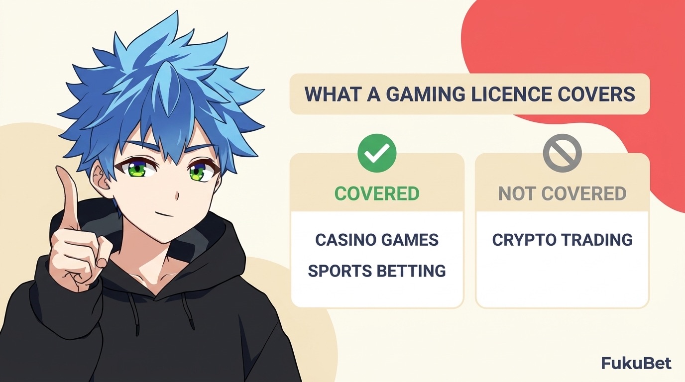 ゲーミングライセンスの対象範囲:カジノゲームとスポーツベッティングは対象、暗号資産の取引は対象外