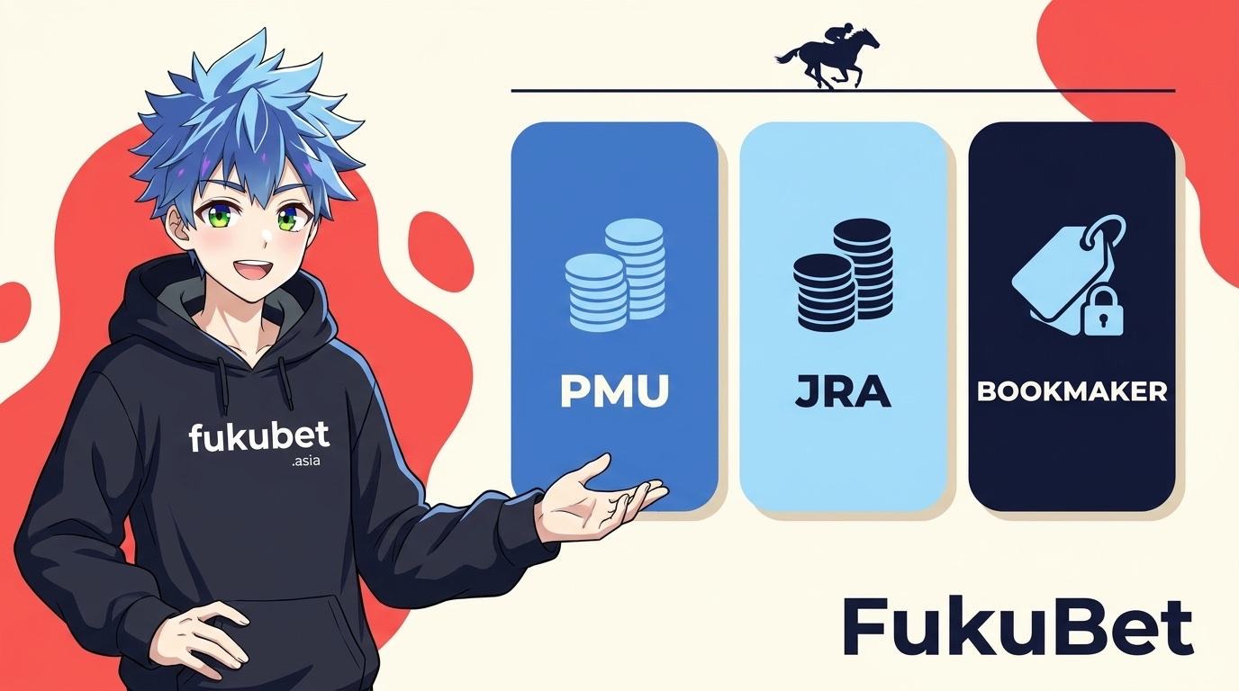 凱旋門賞のオッズは現地（PMU）・JRA発売・ブックメーカーの3種類あることを示す比較図とフクちゃん