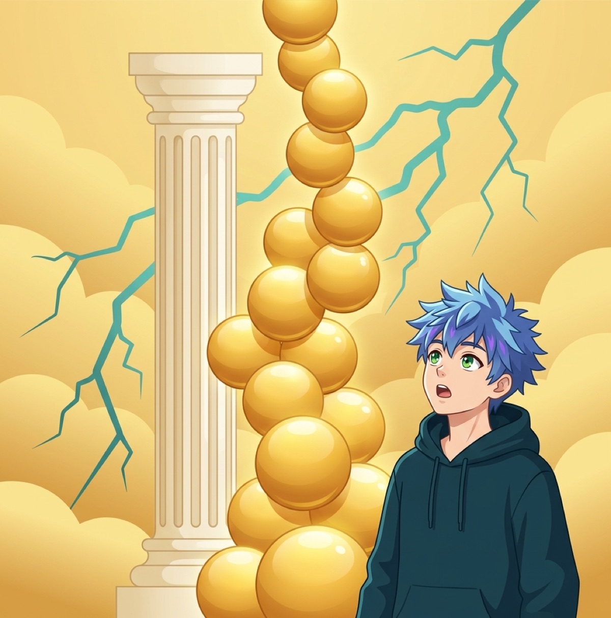フリースピン中に倍率が累積していく仕組みのイメージ