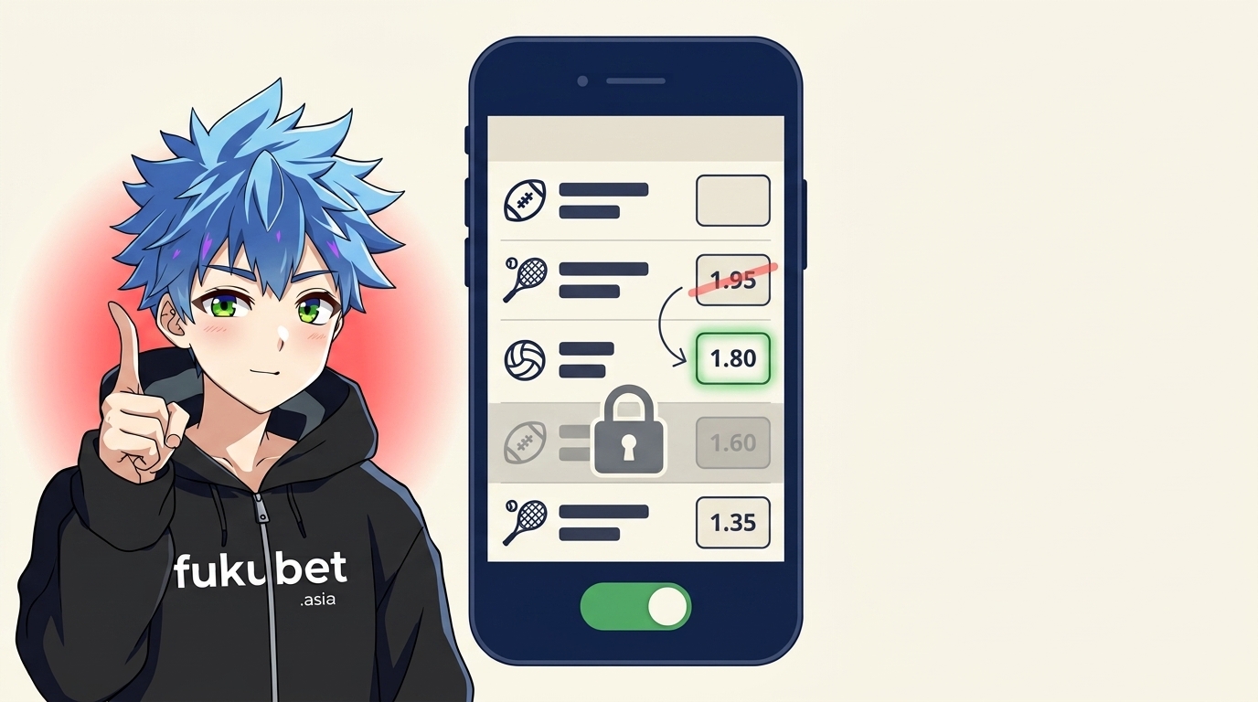 ライブベットの約定価格とオッズ変動設定を説明するフクちゃん