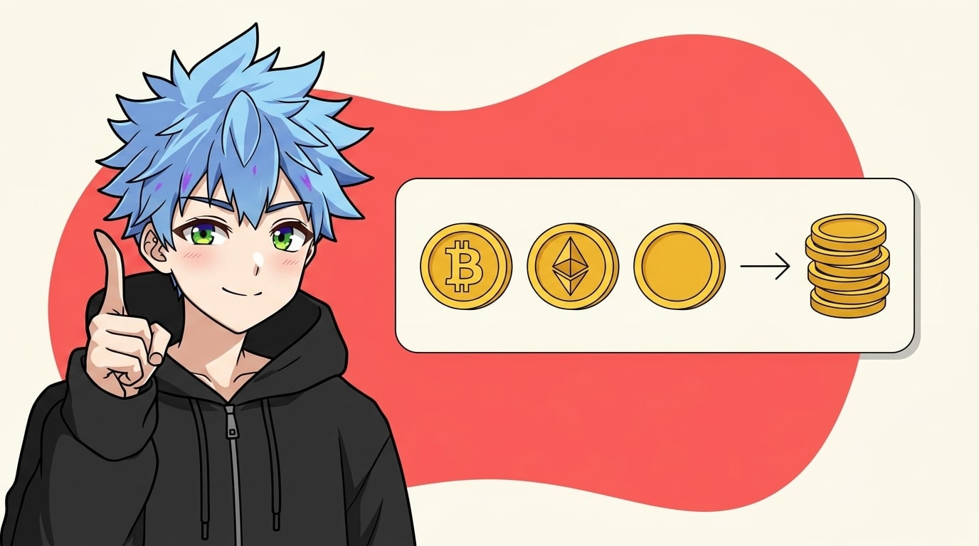 仮想通貨で入出金し、口座残高はUSDT建てで表示されることを示すイラスト