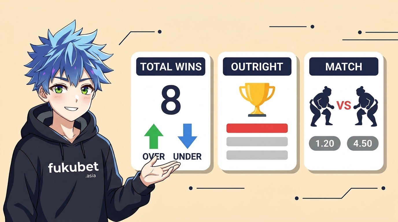 相撲のベッティングマーケットを解説するフクちゃん