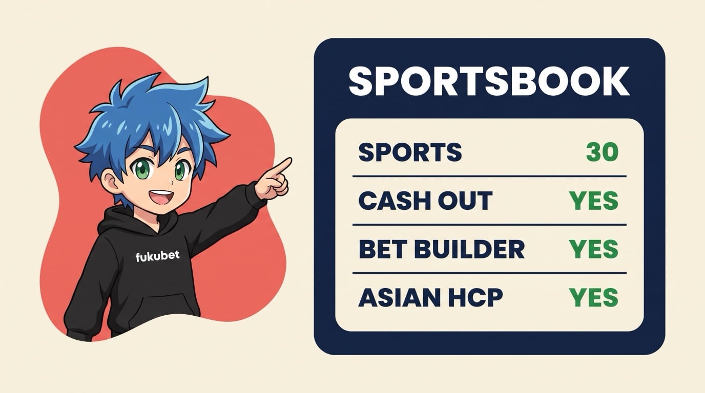 Joycasinoのスポーツブック:30競技、キャッシュアウトあり、ベットビルダーあり、アジアンハンディキャップあり